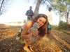 Candice McCarthy - saying hello to a little monkey in Malawi